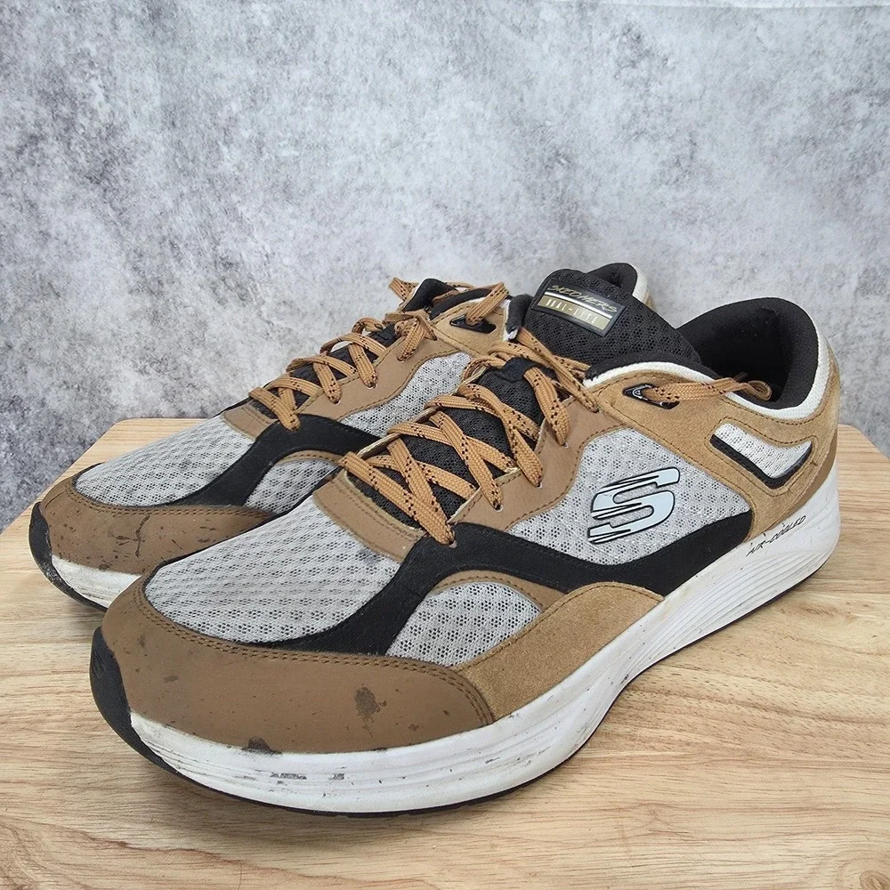 Skechers Skyline Alphaborne Sneakers Mens 14 Brown Air-Cooled Memory Foam 52968